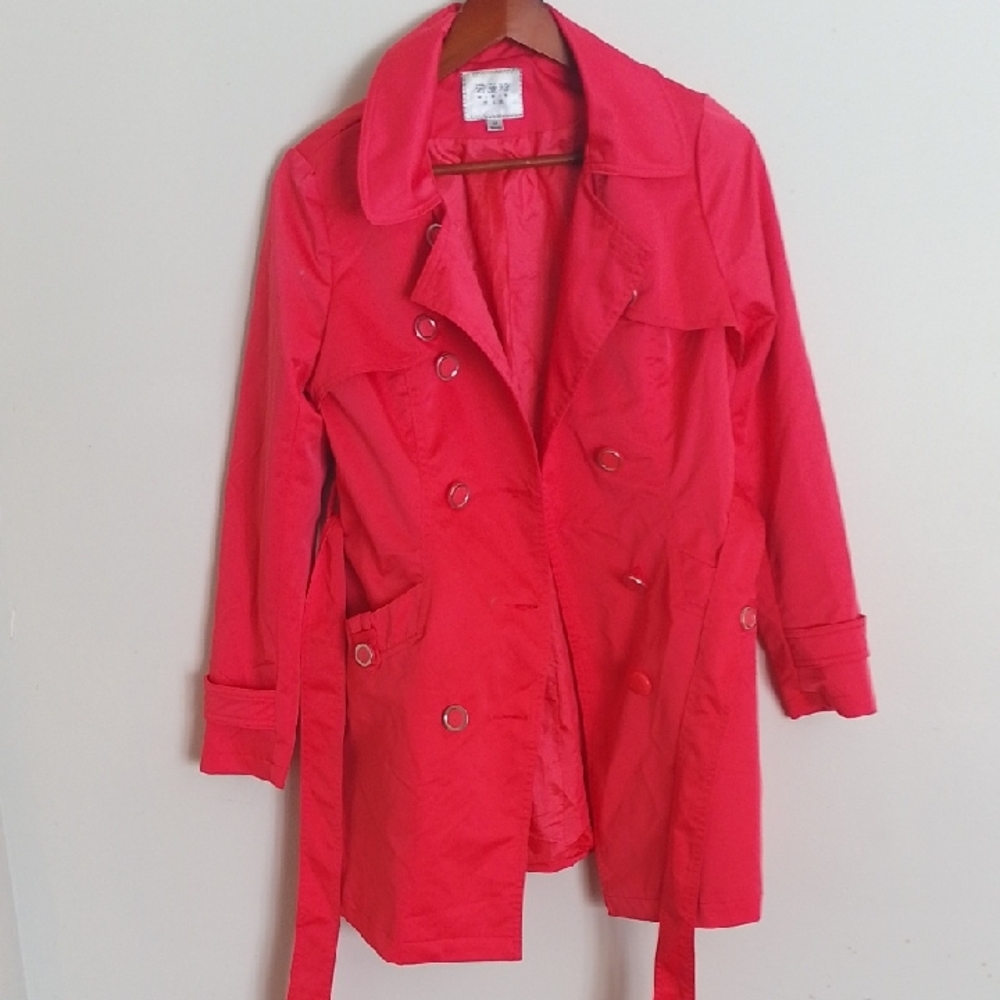 Bold Red Women's Trench Coat